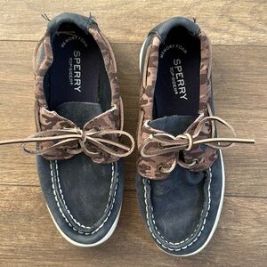 Sperry Boys Navy Camo Loafers